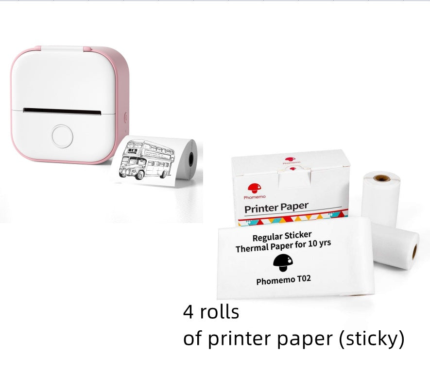Portable Mini Thermal Printer for Students: Wireless Bluetooth Label Maker for Notes, "Wrong Questions" & DIY Journaling - Compact Inkless Pocket Photo Printer