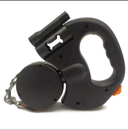 Correa retráctil para perros pequeños, reflectante, doble, con giro de 360° y luces. Productos para mascotas.