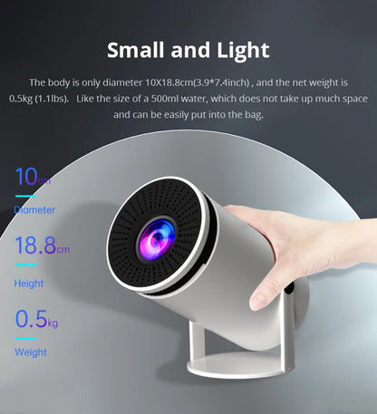 Proyector inteligente HY300 Pro - Cine en casa 4K, Android TV 11.0, WiFi 6 ultrarrápido y rotación de 180°