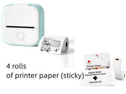 Portable Mini Thermal Printer for Students: Wireless Bluetooth Label Maker for Notes, "Wrong Questions" & DIY Journaling - Compact Inkless Pocket Photo Printer