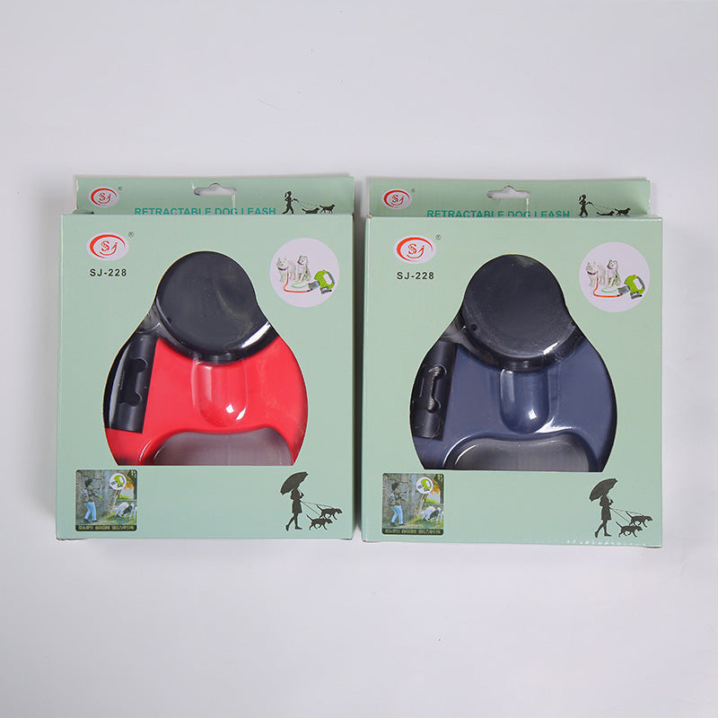 Correa retráctil para perros pequeños, reflectante, doble, con giro de 360° y luces. Productos para mascotas.
