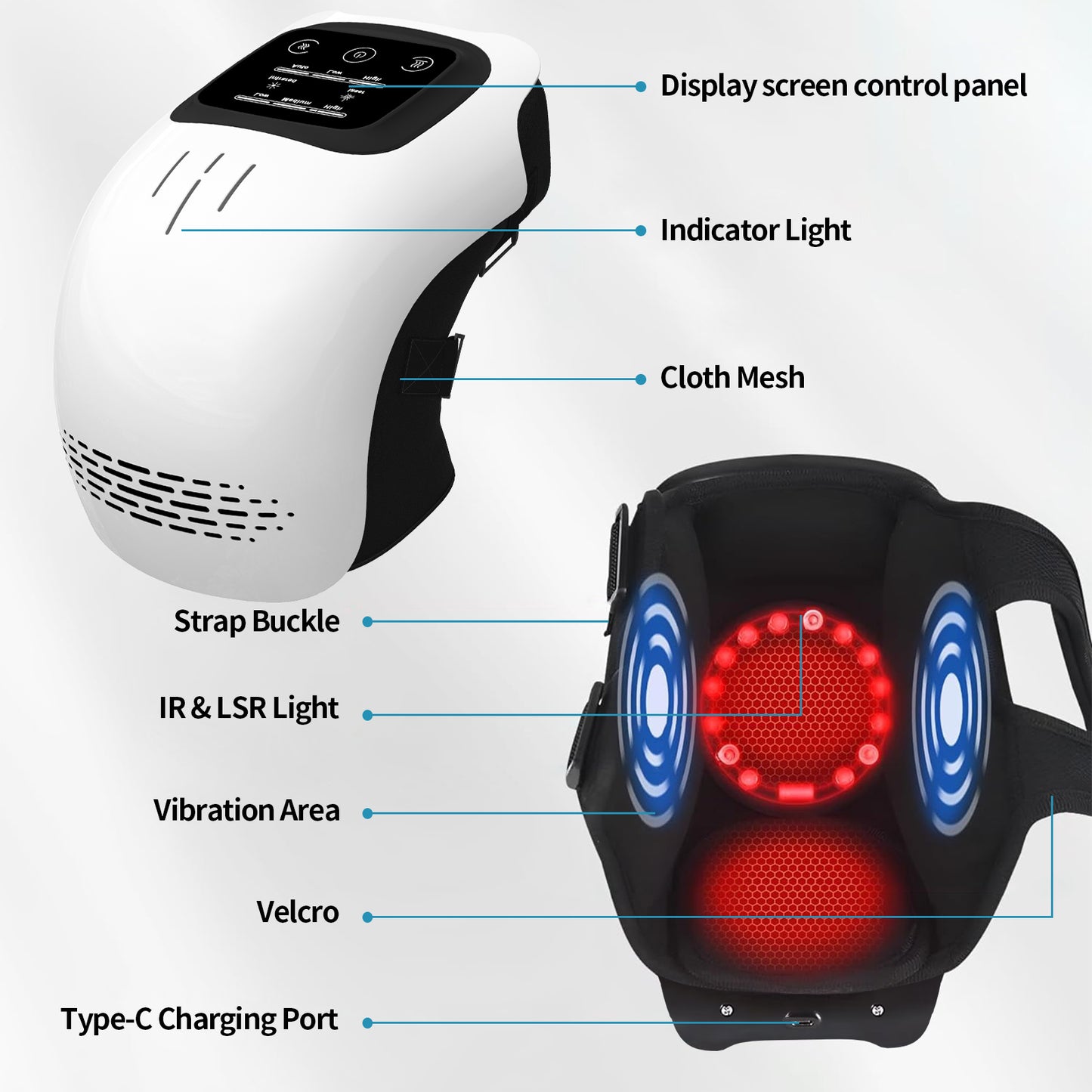 3-in-1 Knee Massager: Heat, Vibration & Infrared Laser Therapy for Pain Relief