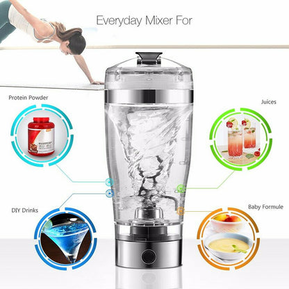 Electric Shaker Bottle – 600ml Portable Automatic Mixer (USB-C & Battery Models)