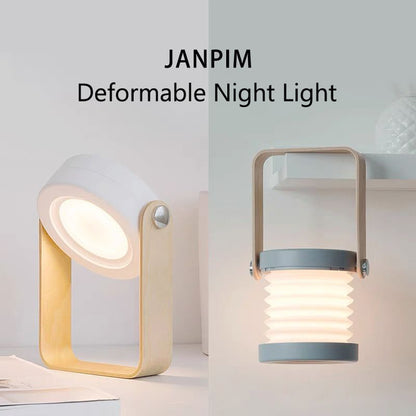 Luz nocturna LED plegable táctil regulable: linterna portátil recargable por USB